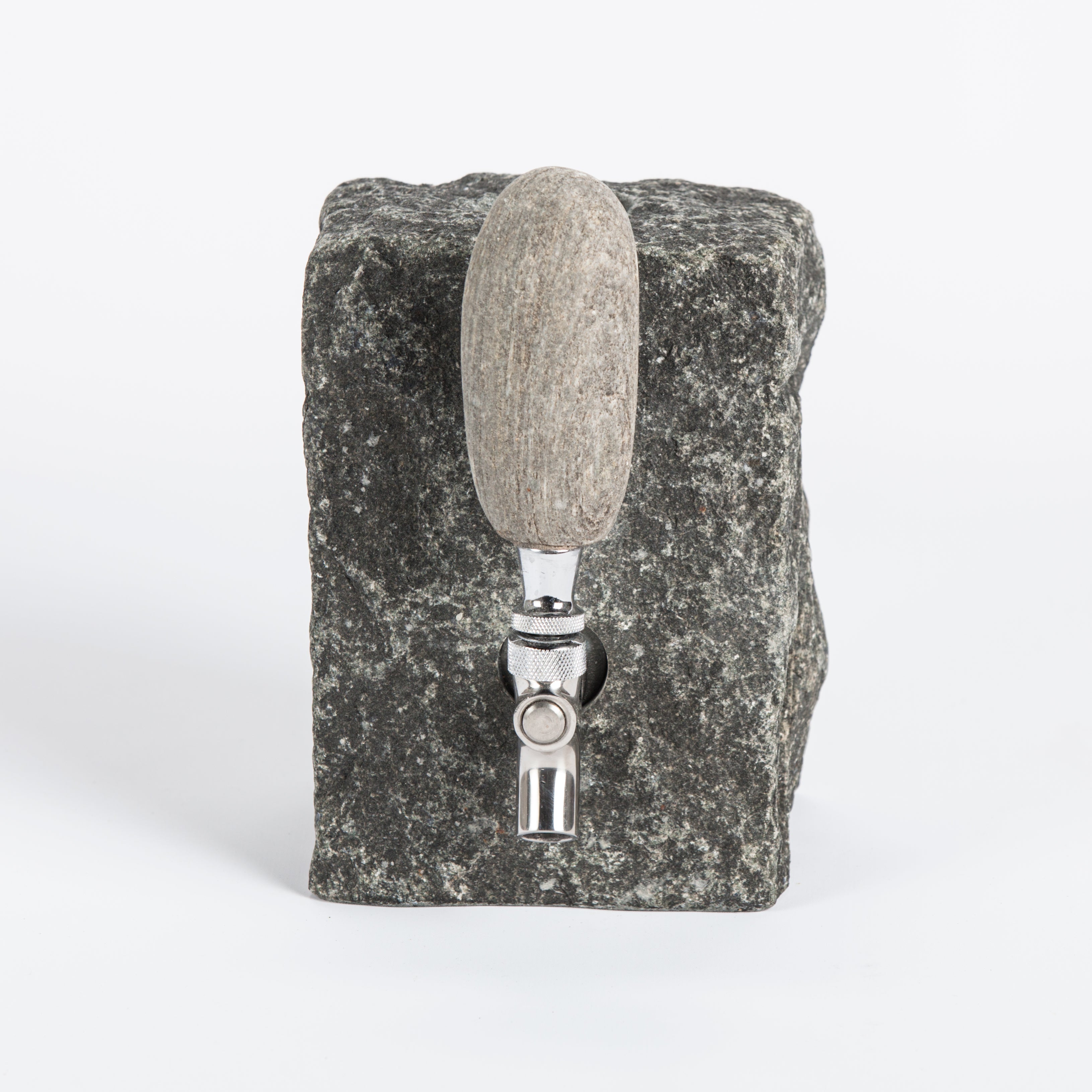 Stone Drink Dispenser Black Stainless - front view