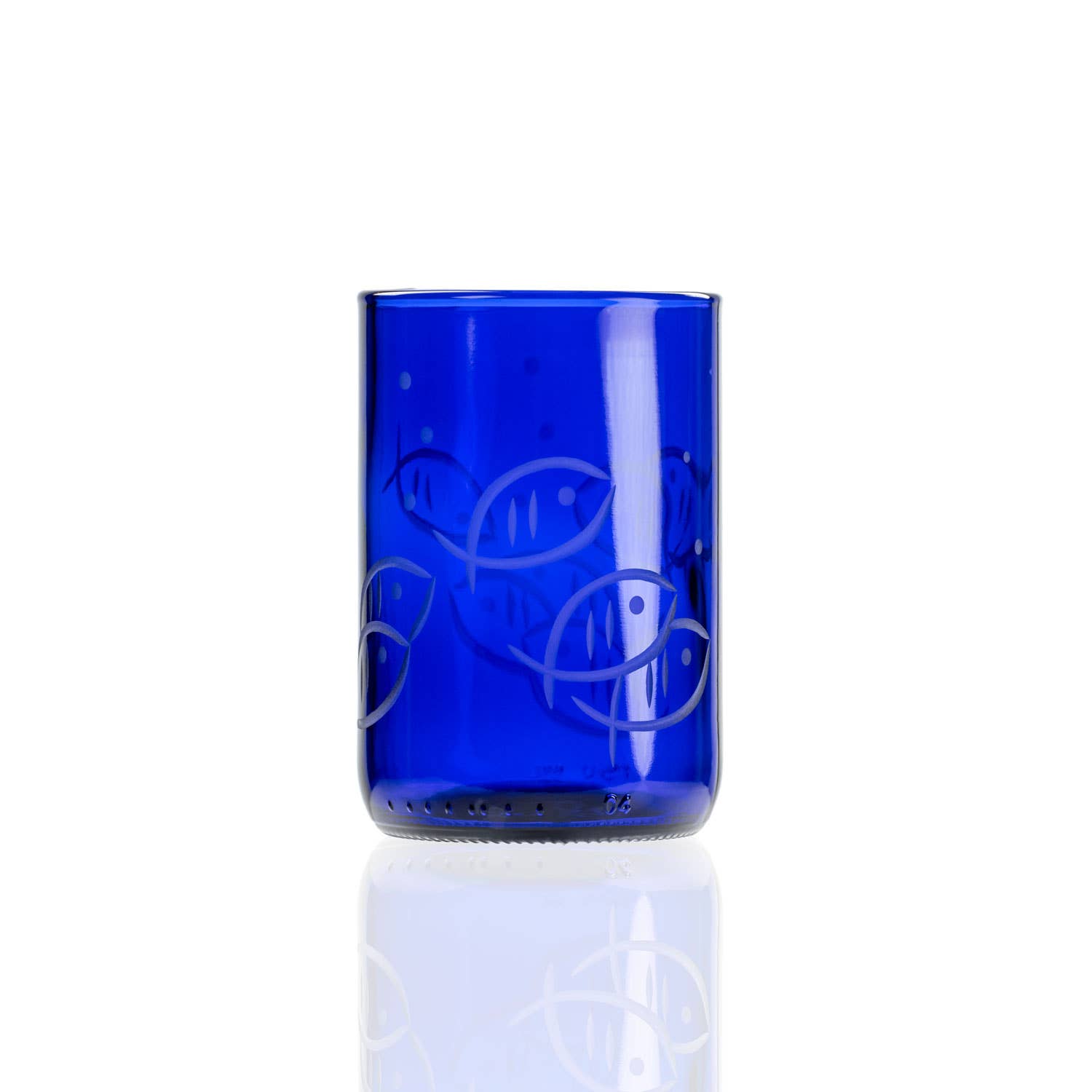 Cobalt Fish Recycled Glass Tumbler