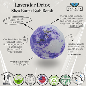 Natural Bath Bomb handmade - Lavender Detox - Bath Gifts by Evolve Botanica