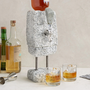 Stone Drink Dispenser: Gray / Stainless by Funky Rock Designs (F)