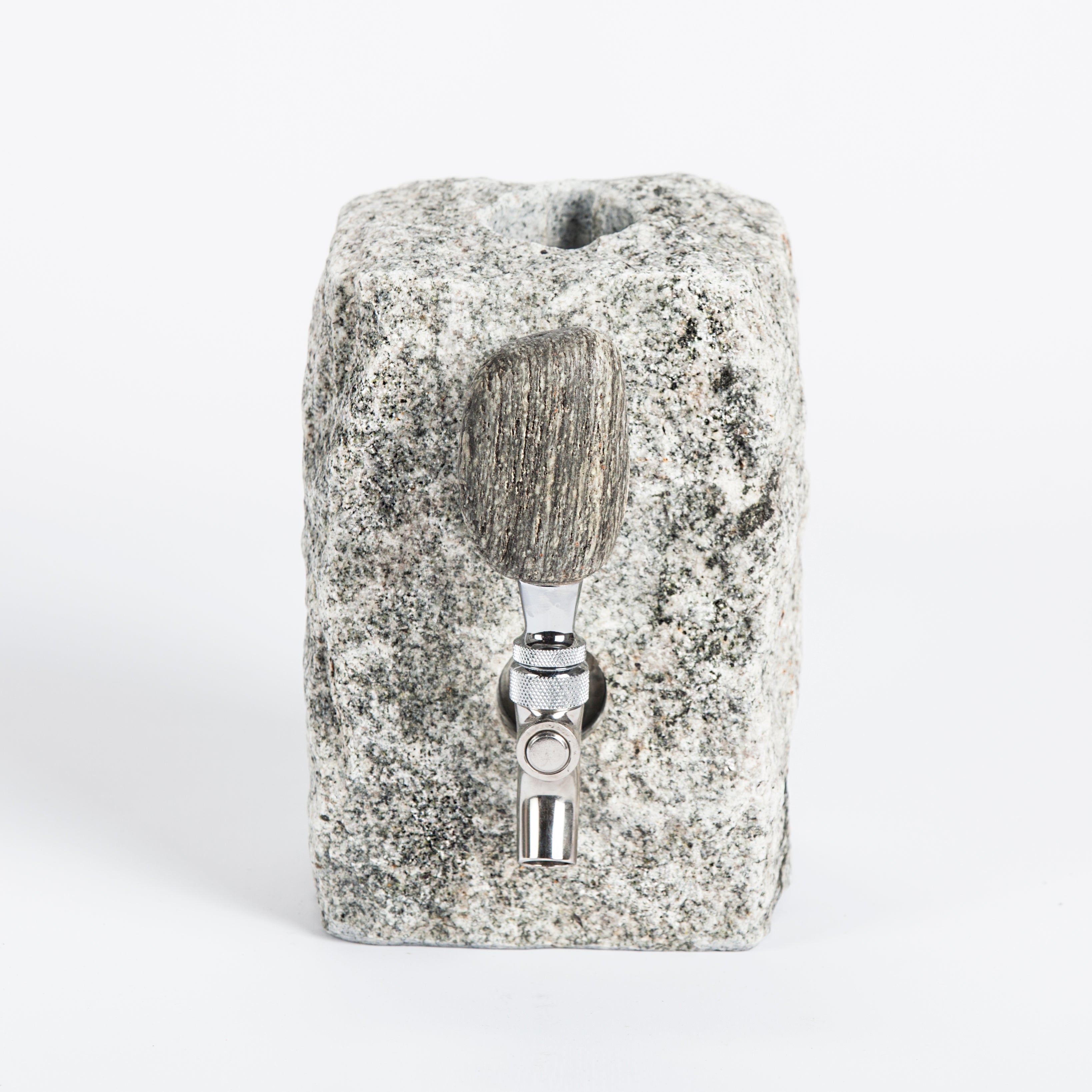 Stone Drink Dispenser Gray Stainless - front view