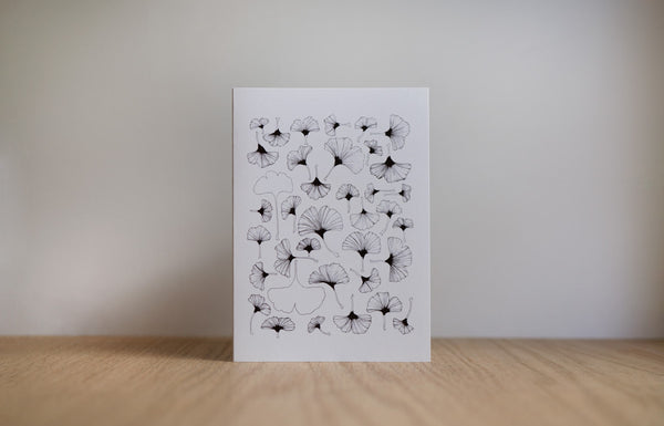 Gingko Leaf Layout - greeting card Edgecomb Potters