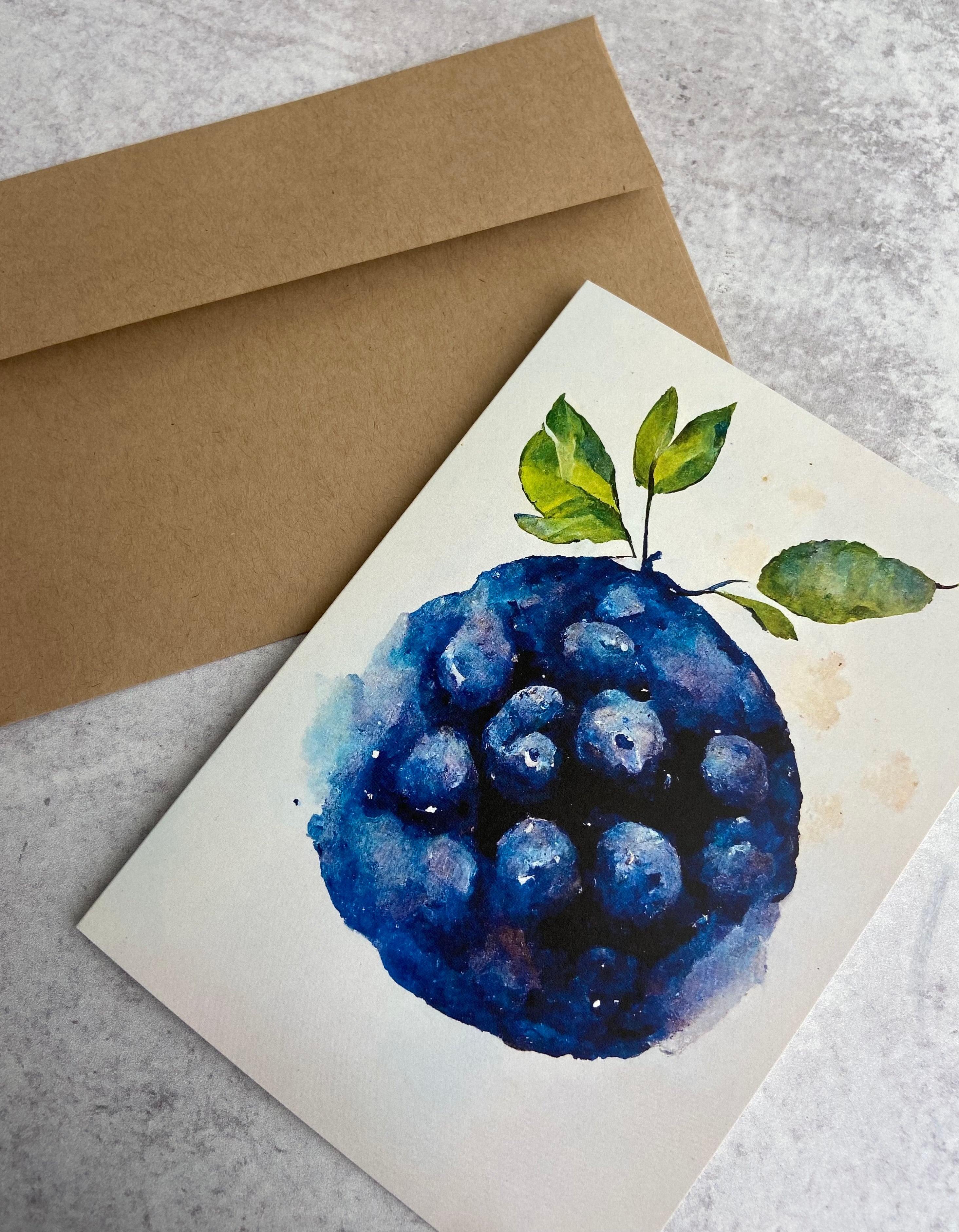 Blueberry Card - Greeting & Note Cards Edgecomb Potters