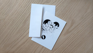 Two Peonies w Silo - greeting card Edgecomb Potters