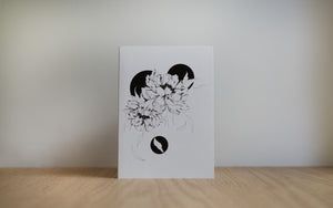 Two Peonies w Silo - greeting card Edgecomb Potters