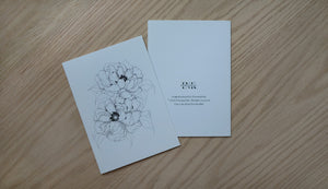 Two Peonies - greeting card Edgecomb Potters