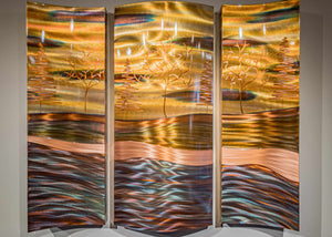 Mixed Trees 26 x 36 Triptych - Edgecomb Potters