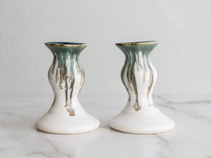 Candlesticks Short, pair - Pottery Edgecomb Potters