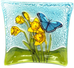 Daffodil Butterfly Decorative Dish by Pampeana