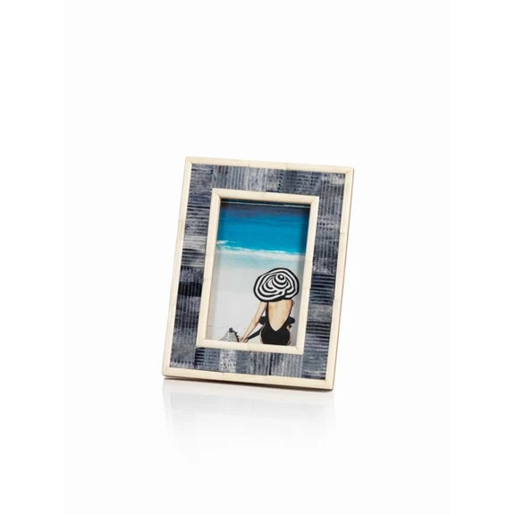 Mendocino Blue Carved Bone 4 x 6 Photo Frame