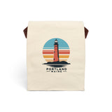 Portland Maine Retro Canvas Lunch Bag