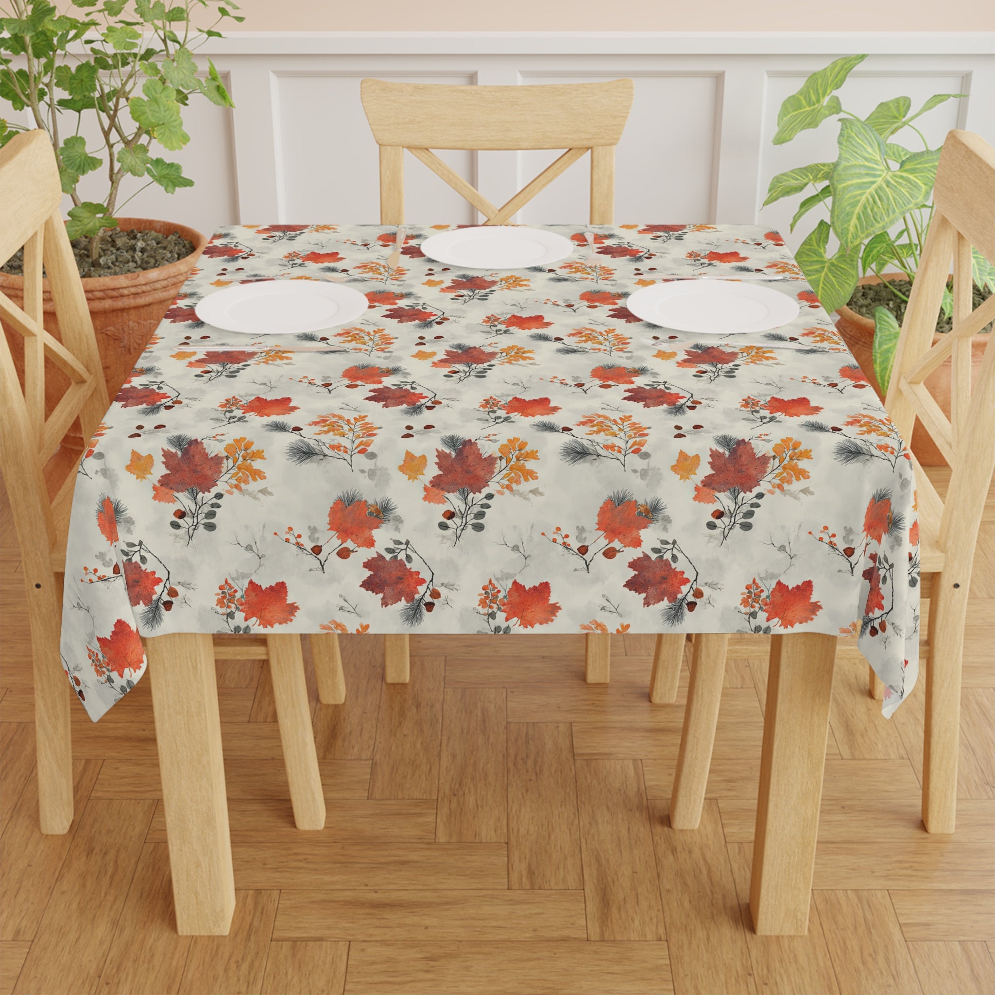 Autumn Floral Tablecloth, Festive Dining Decor, Rustic Dinnerware, Thanksgiving Table Setting, Home Decor Essentials, Fall Celebration
