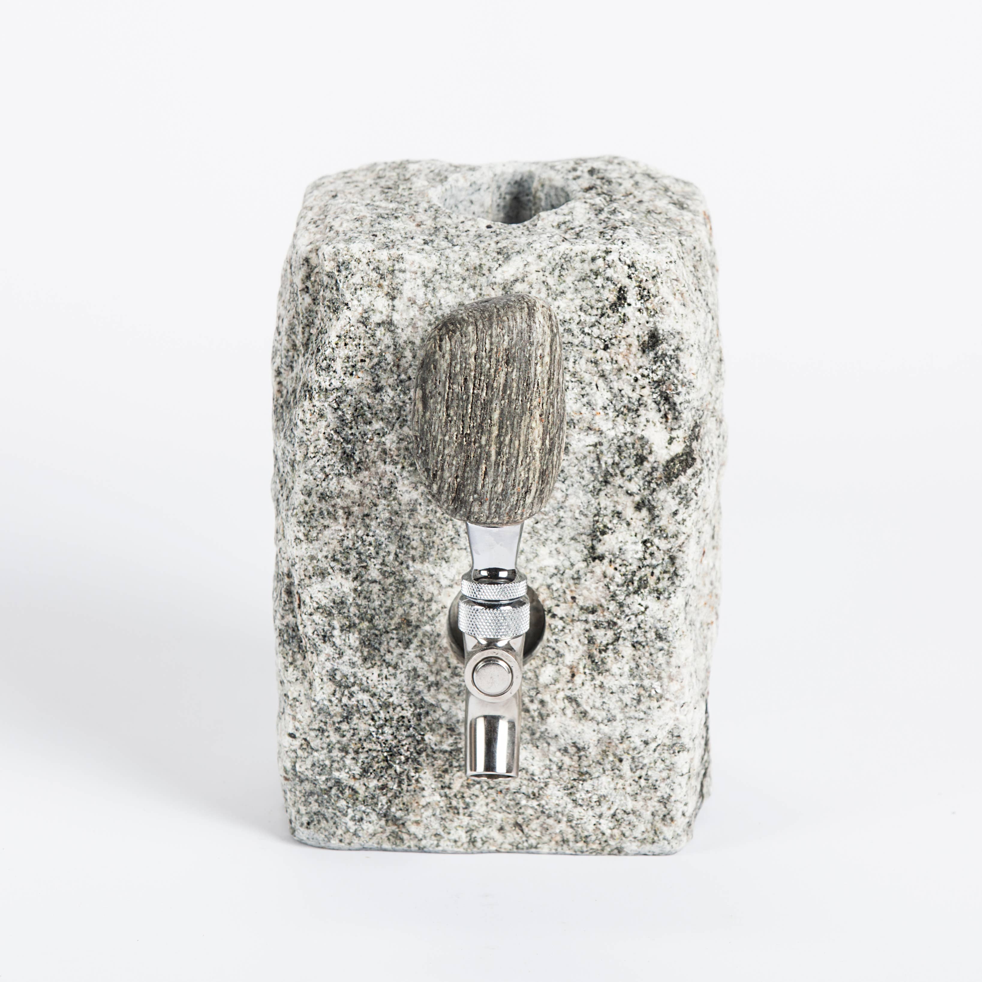 Stone Drink Dispenser: Black / Stainless by Funky Rock Designs (F)