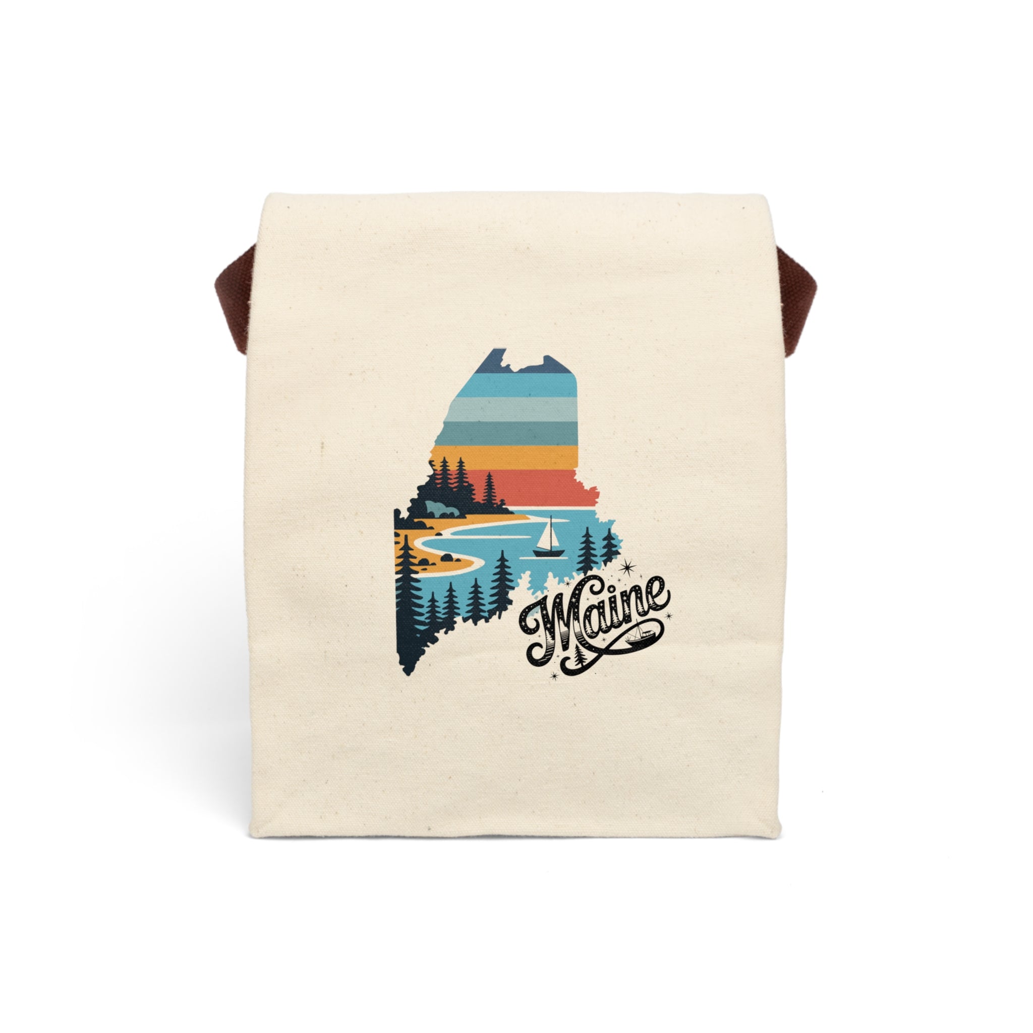Maine State Retro Canvas Lunch Bag