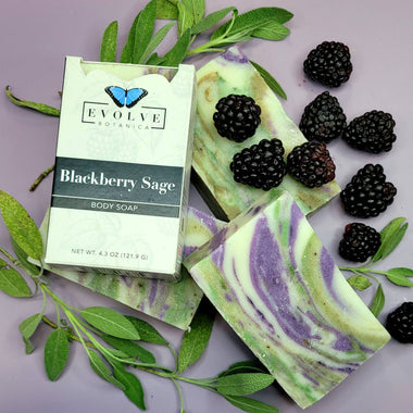 Natural Bar Soap handmade - Blackberry Sage by Evolve Botanica