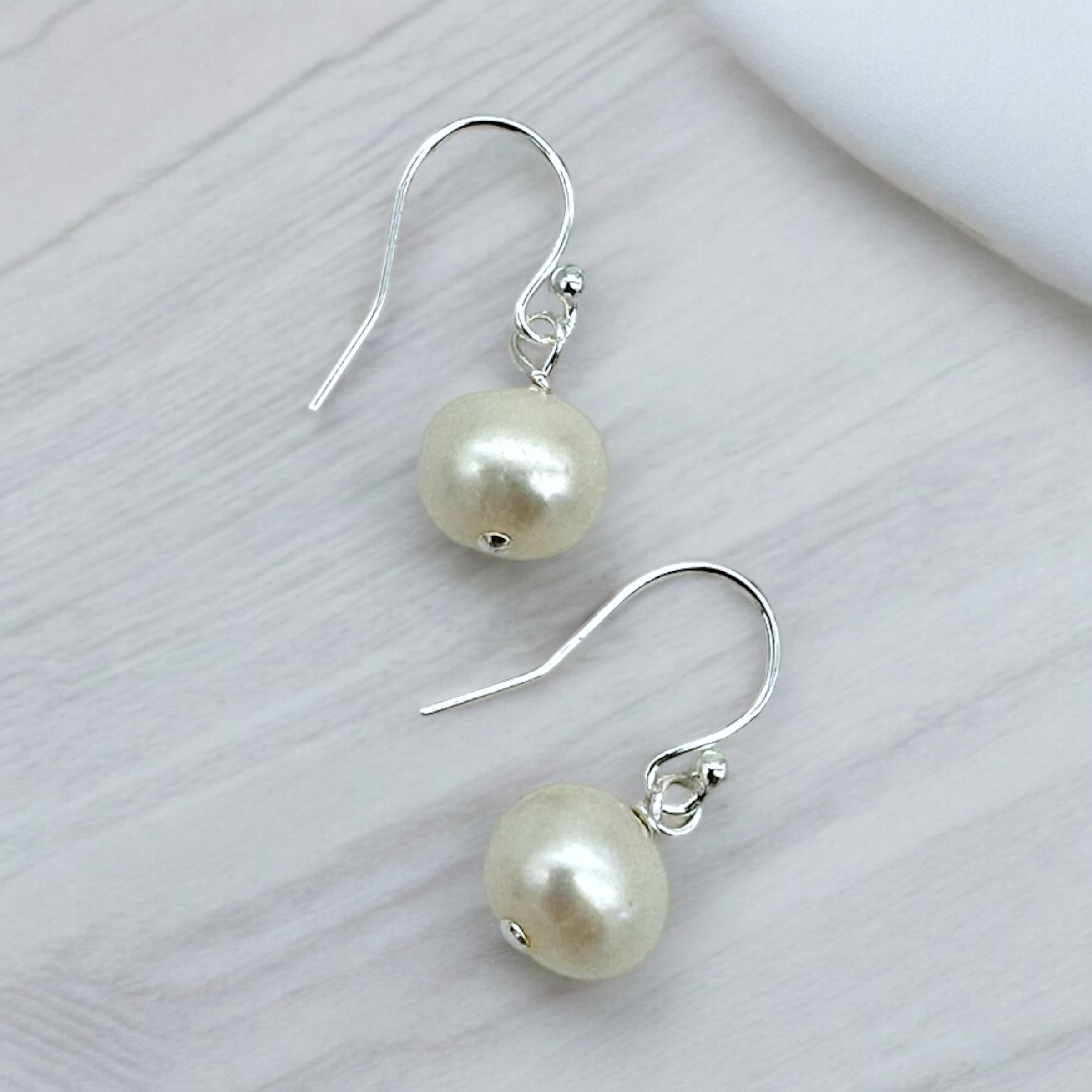 Nance Trueworthy White Pearl Earrings