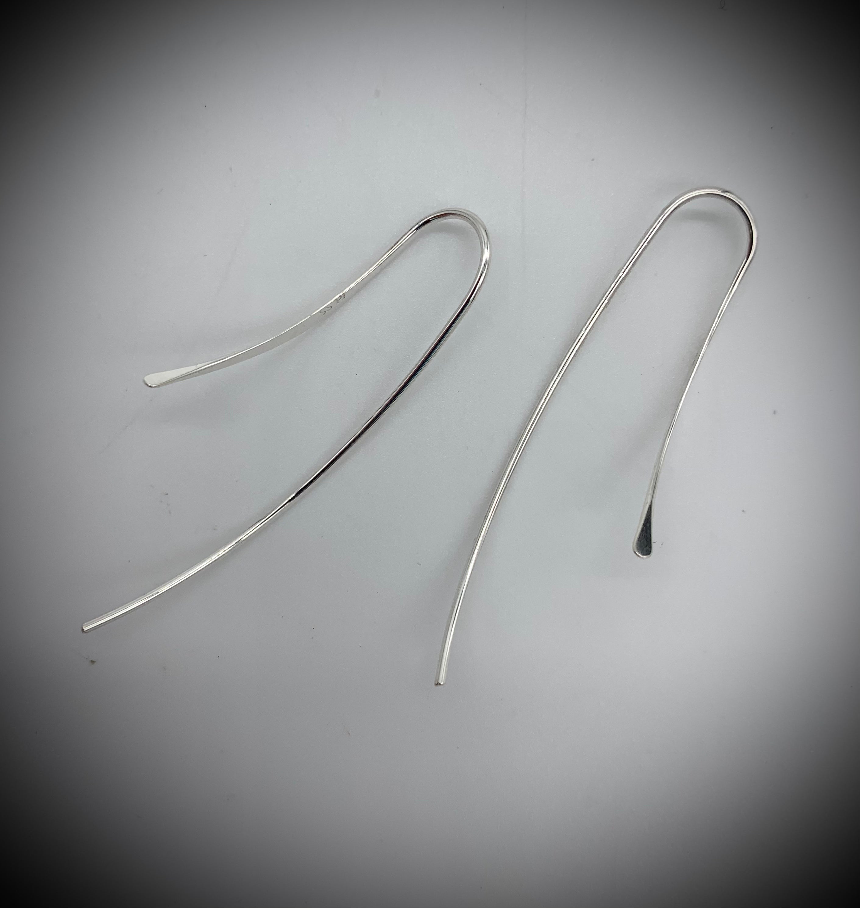 Sterling Silver Curved Earrings - Jewelry Edgecomb Potters