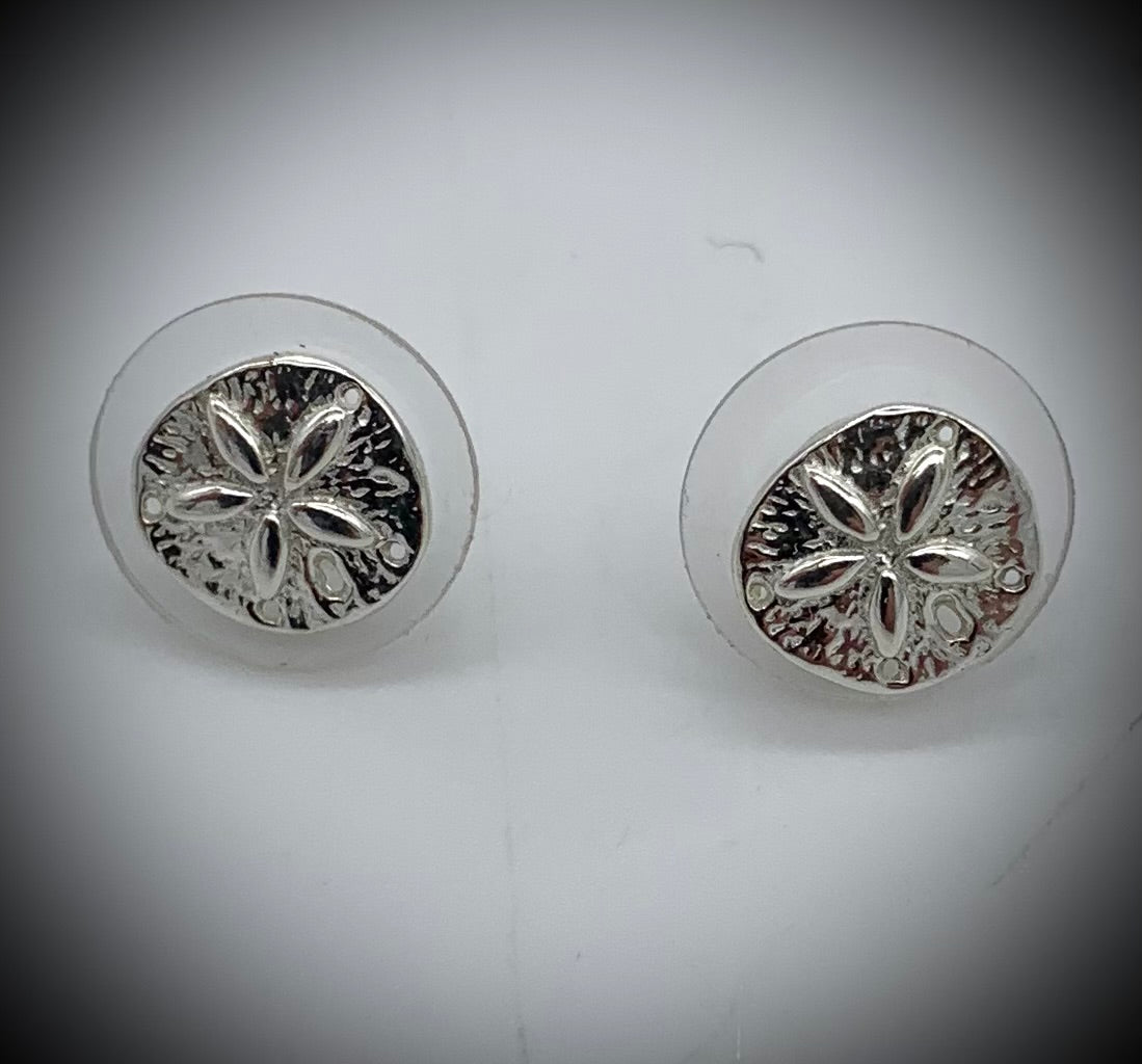 Small Sand Dollar Post Earrings - Jewelry Edgecomb Potters