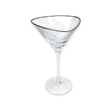 Triangular Gold & Silver Rim Martini Glass