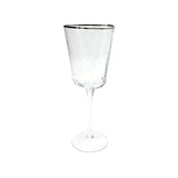 Triangular Gold & Silver Rim Wine Glass