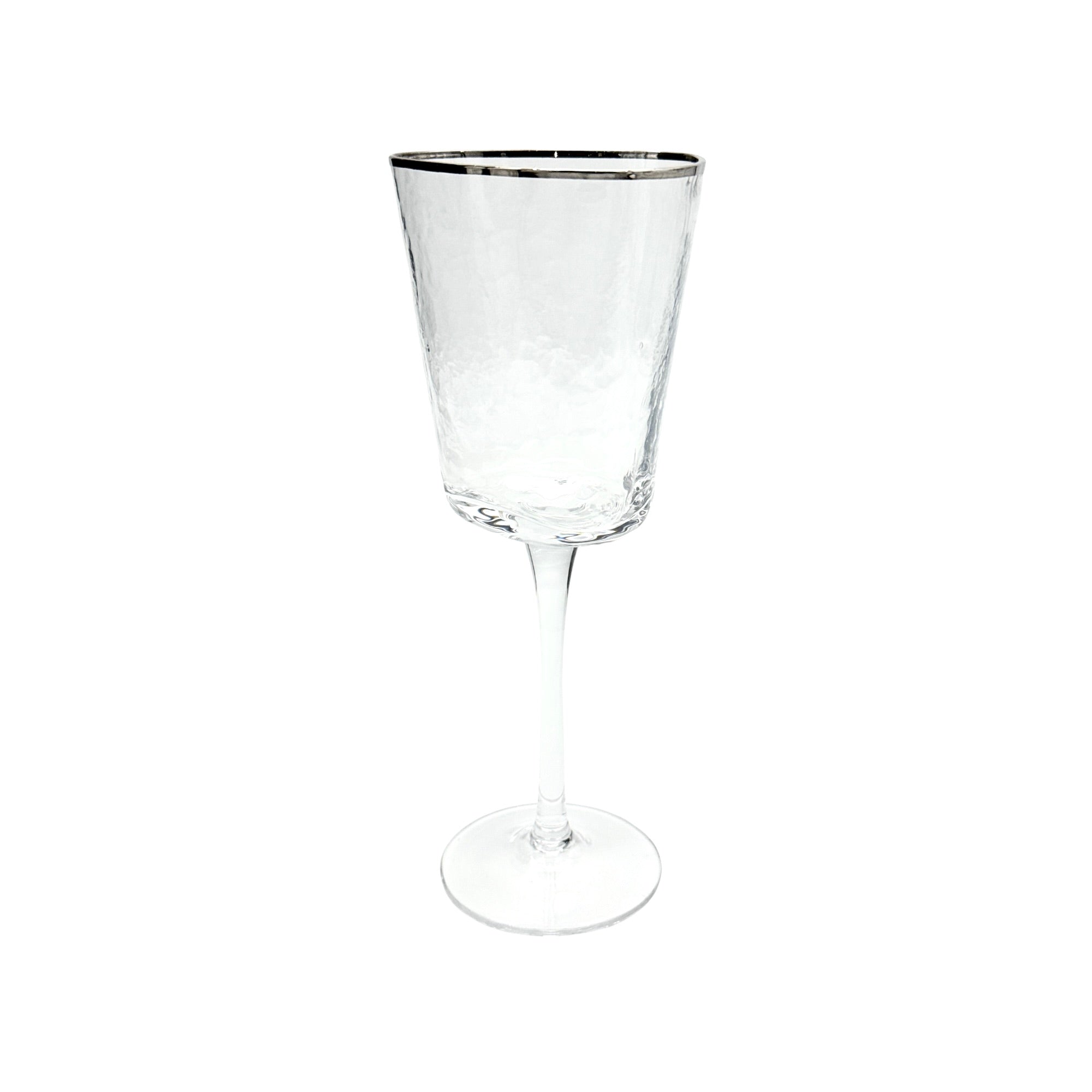 Triangular Gold & Silver Rim Wine Glass