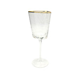 Triangular Gold & Silver Rim Wine Glass