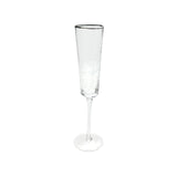Triangular Gold & Silver Rim Champagne Flute