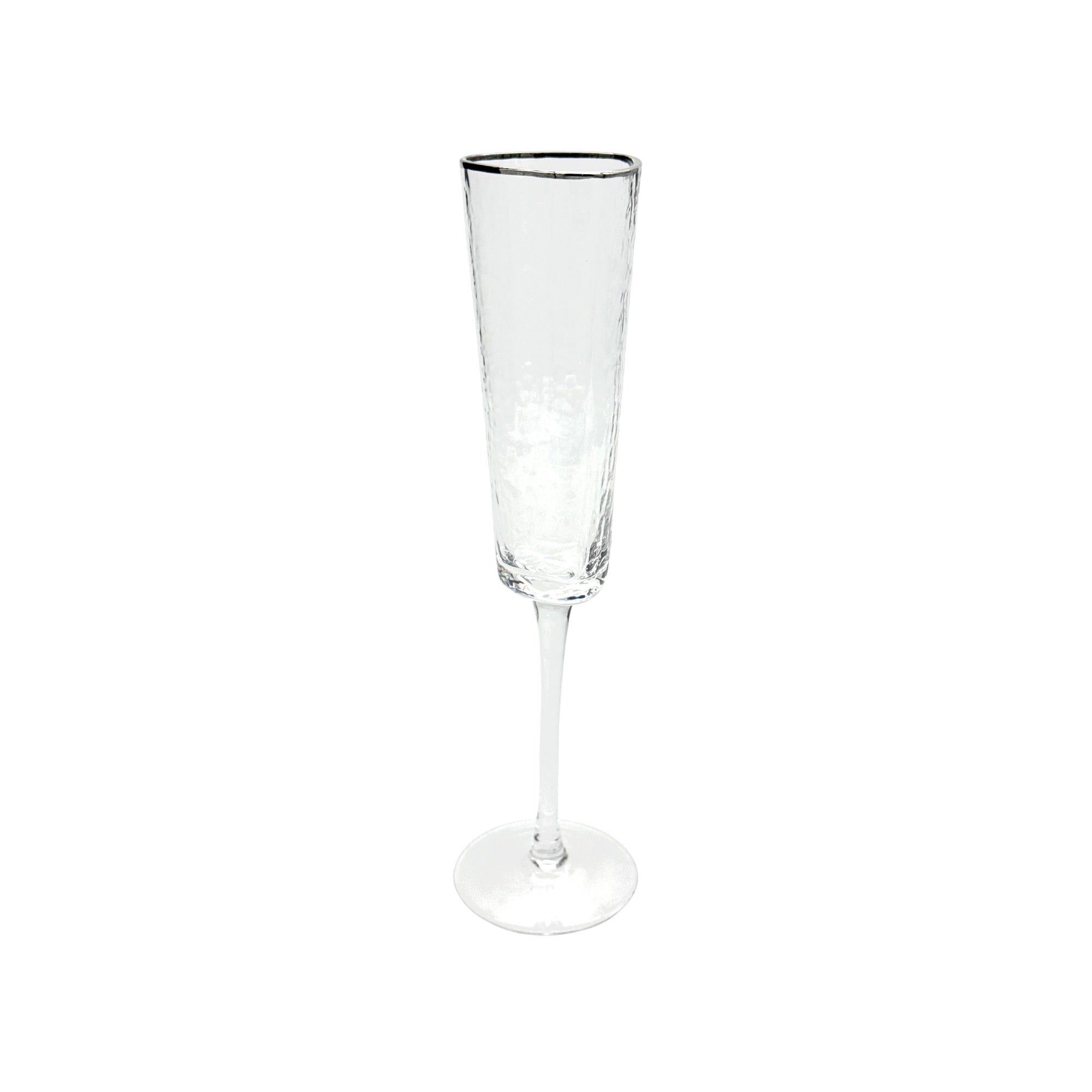 Triangular Gold & Silver Rim Champagne Flute