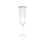 Triangular Gold & Silver Rim Champagne Flute