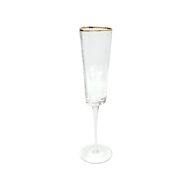 Triangular Gold & Silver Rim Champagne Flute