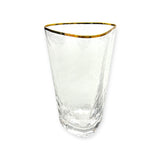 Triangular Highball Gold & Silver Rim Glass