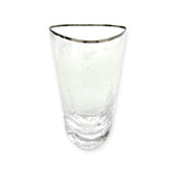 Triangular Highball Gold & Silver Rim Glass