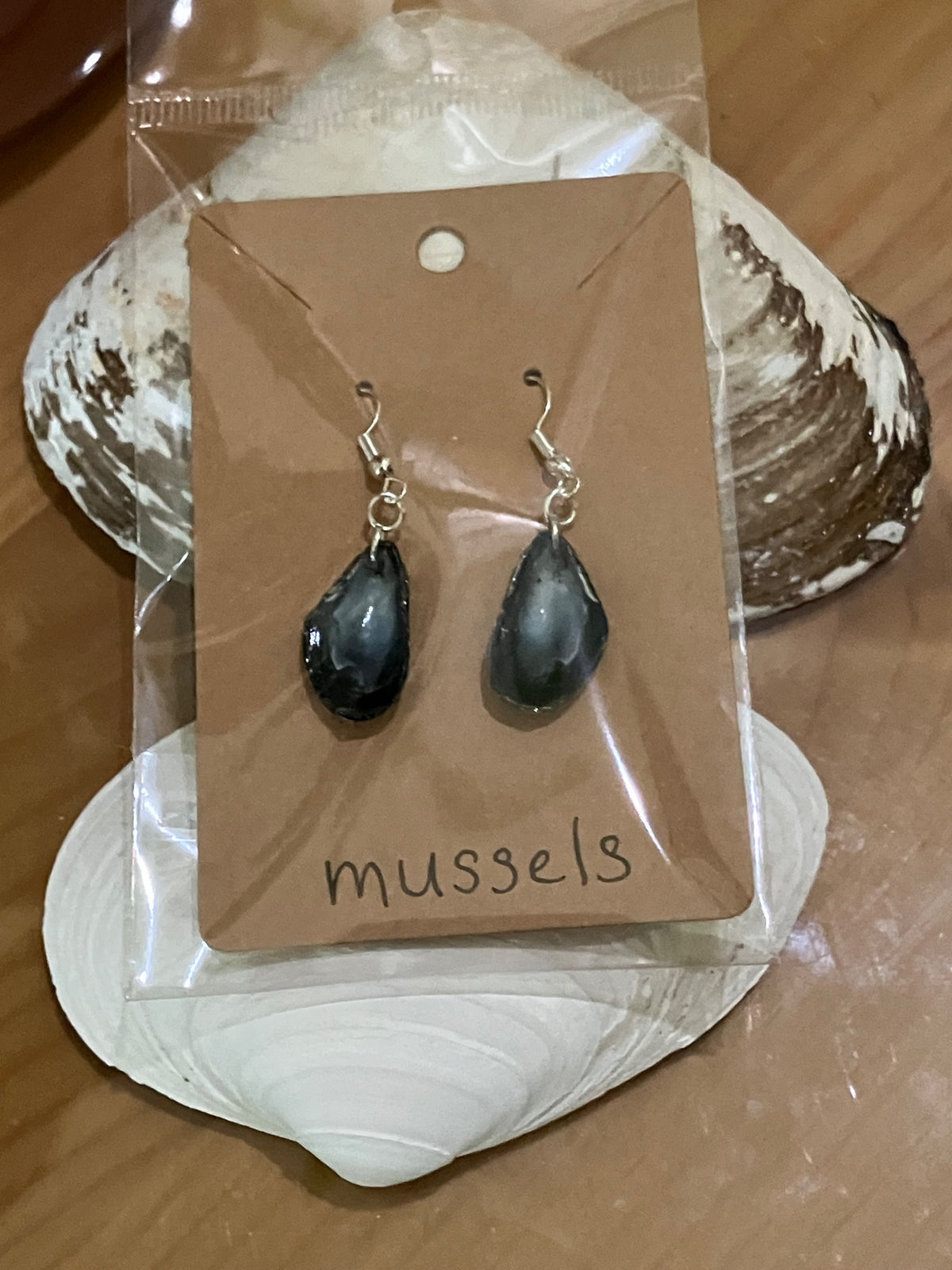 Mussel shell earings by Tonya Arnold