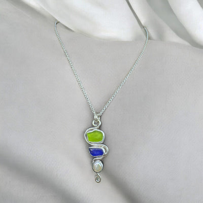 Sea Glass Pearl Necklace by Morgan McGeehan Designs