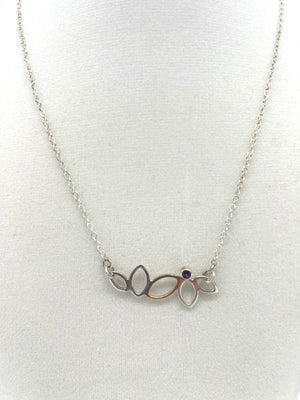 Falling Leaves Necklace with Rhodolite Garnet by Stephanie Robinson
