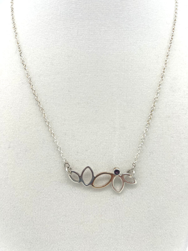 Falling Leaves Necklace with Rhodolite Garnet by Stephanie Robinson