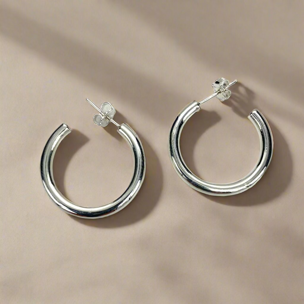 Small Tube Hoop Earrings