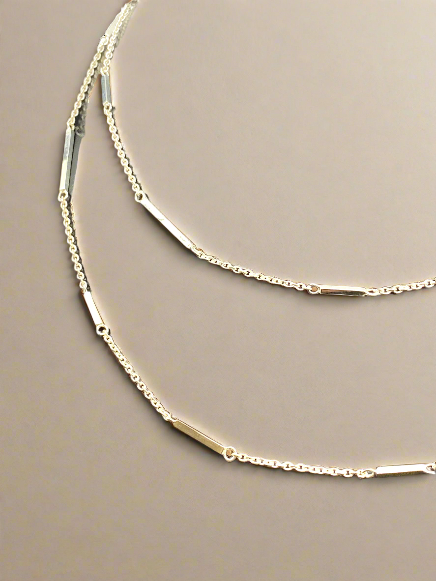 Bar Link Station Necklace