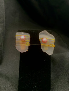 Sea Glass Post Earring w/clip back