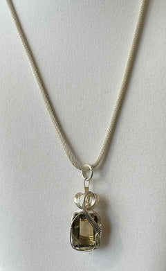 Quartz Smokey Gemstone Pendant Necklace