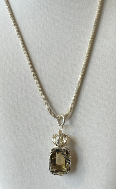 Quartz Smokey Gemstone Pendant Necklace