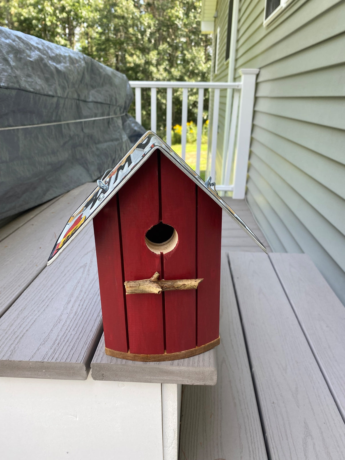 Maine License Plate Birdhouse 2 AC by Debbie Arnold