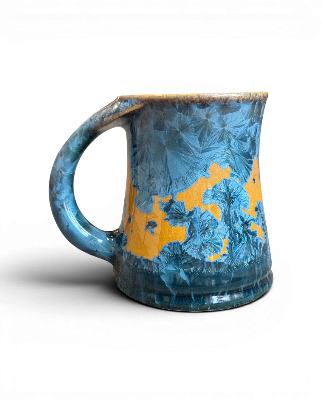 Whale Tail Mug, 18oz in Sapphire and Gold