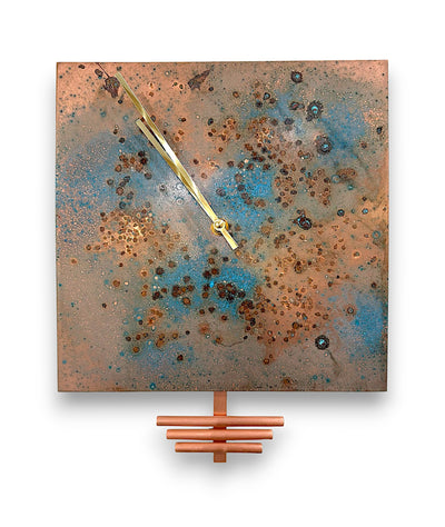 Square Copper Galaxy Clock by Rachel K DeLong