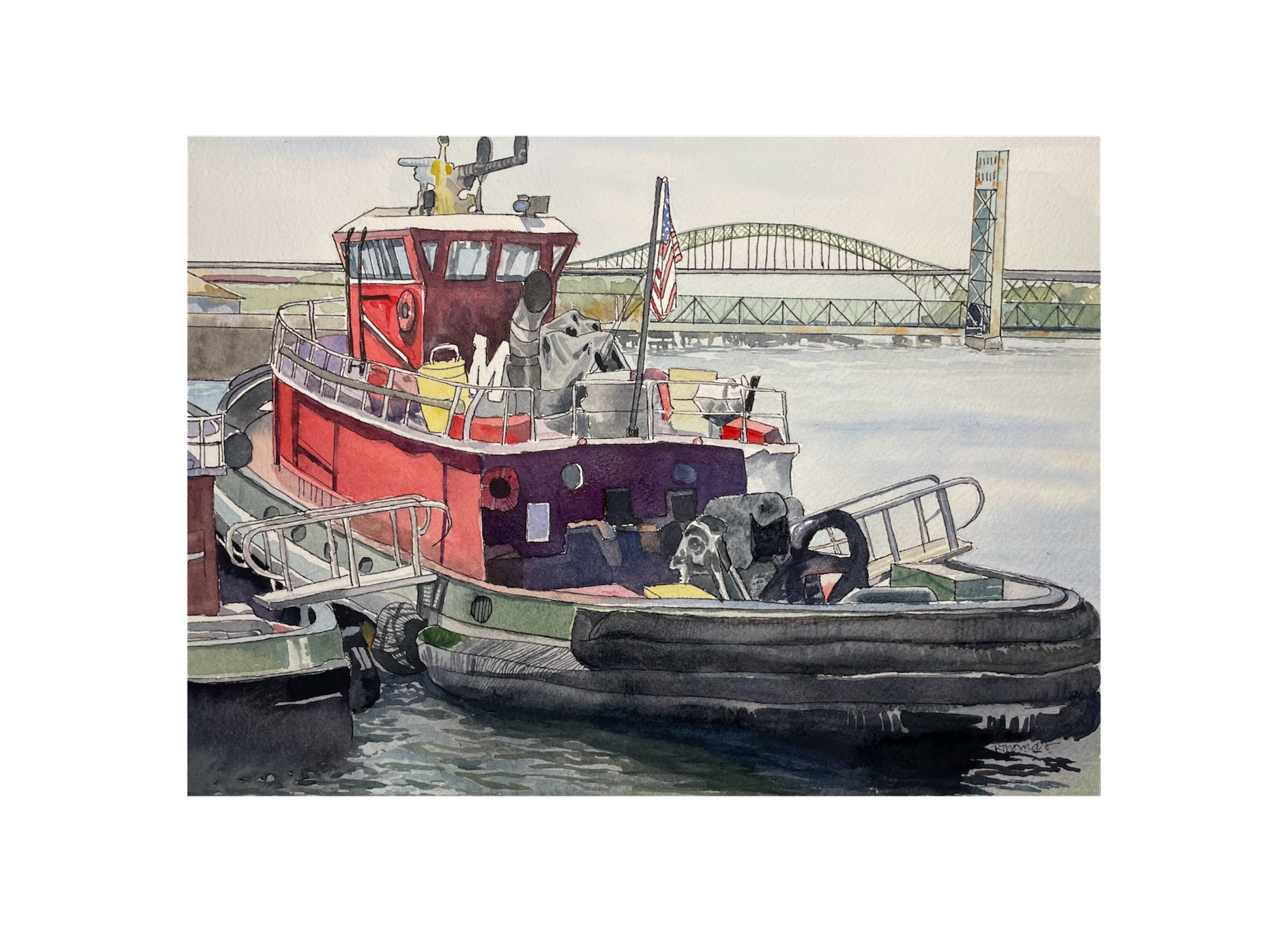 Tugboat Alley Between the Bridges, Portsmouth