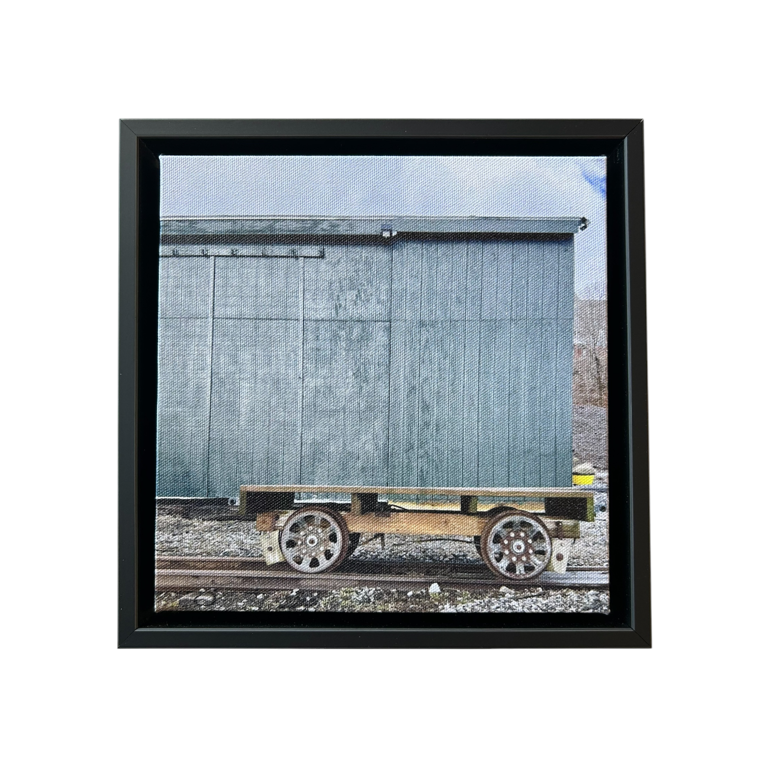 Blue Railroad Car Canvas Print