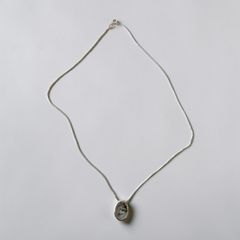 Dendritic Quartz Oval Pendant SS