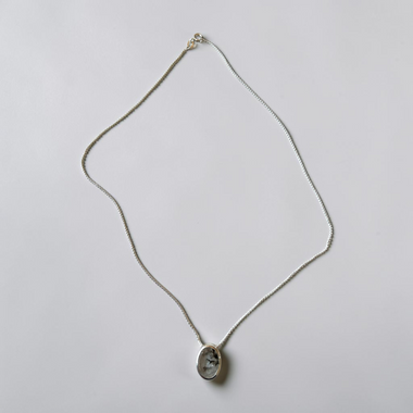 Dendritic Quartz Oval Pendant SS