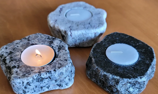 Natural Granite Tea Light - Kitchen Tools & Utensils Edgecomb Potters