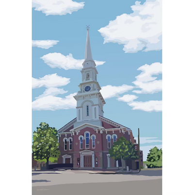Portsmouth NH North Church 6x9 Print by Lehoux Art